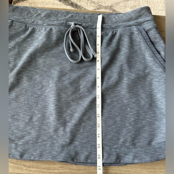 Athleta Techie Terry Mini Skirt Blue W/ Pockets Drawstring Womens XL Athletic - Picture 8 of 8